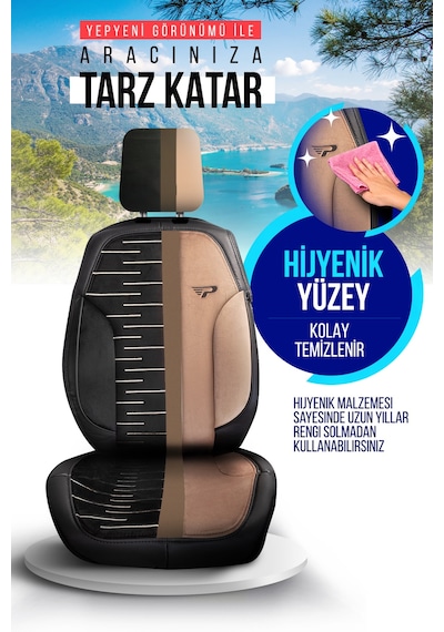 Panda Camila Serisi Velucantra Kumaş Oto Koltuk Kılıfı - Tam Set