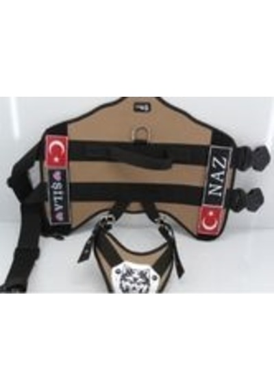 Mg Tasma K9 Göğüs ve Sırt Tasması Kahverengi