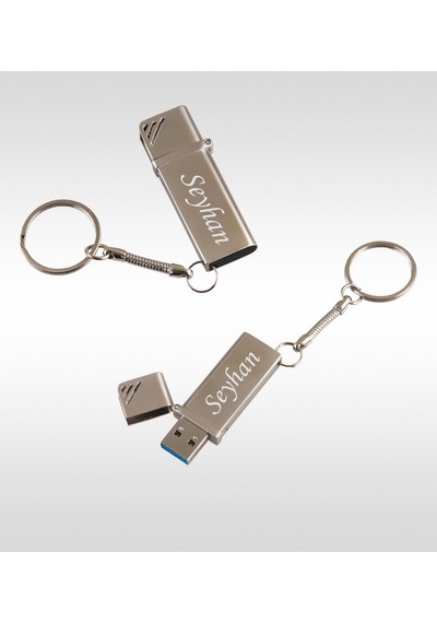 Kişiye Özel F-155-16 Krom Usb 3.0 Metal Usb Bellek 16 Gb