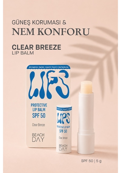 Beach Day Lips Clear Breeze 50f 5g Dudak Koruyucu Sade