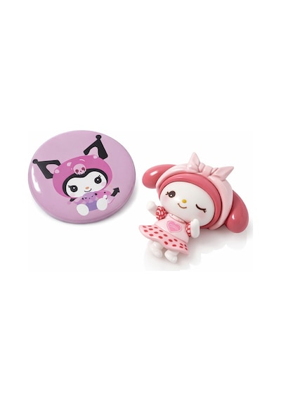 Kuromi Ve My Melody Şeffaf Bölmeli Kalemlik Pembe