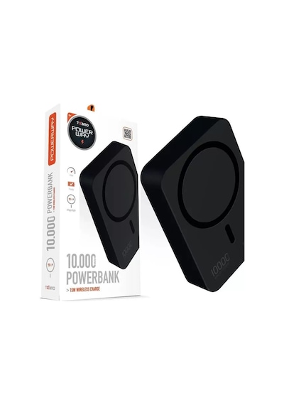 Powerway 10.000mah Pd15w Magsafe Kablosuz Wireless Taşınabilir Şarj Cihazı Siyah Powerbank Txm10