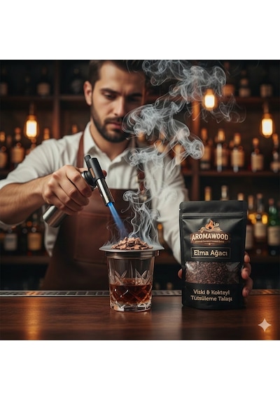 Viski & Kokteyl İçin Premium Elma Ağacı Soğuk Tütsüleme Aroma Talaşı