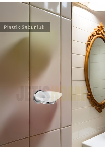 Jet's Home Sabunluk Paslanmaz Katı Sabun Tutucu Sabun Düzenleyici Plastik Krom Krom