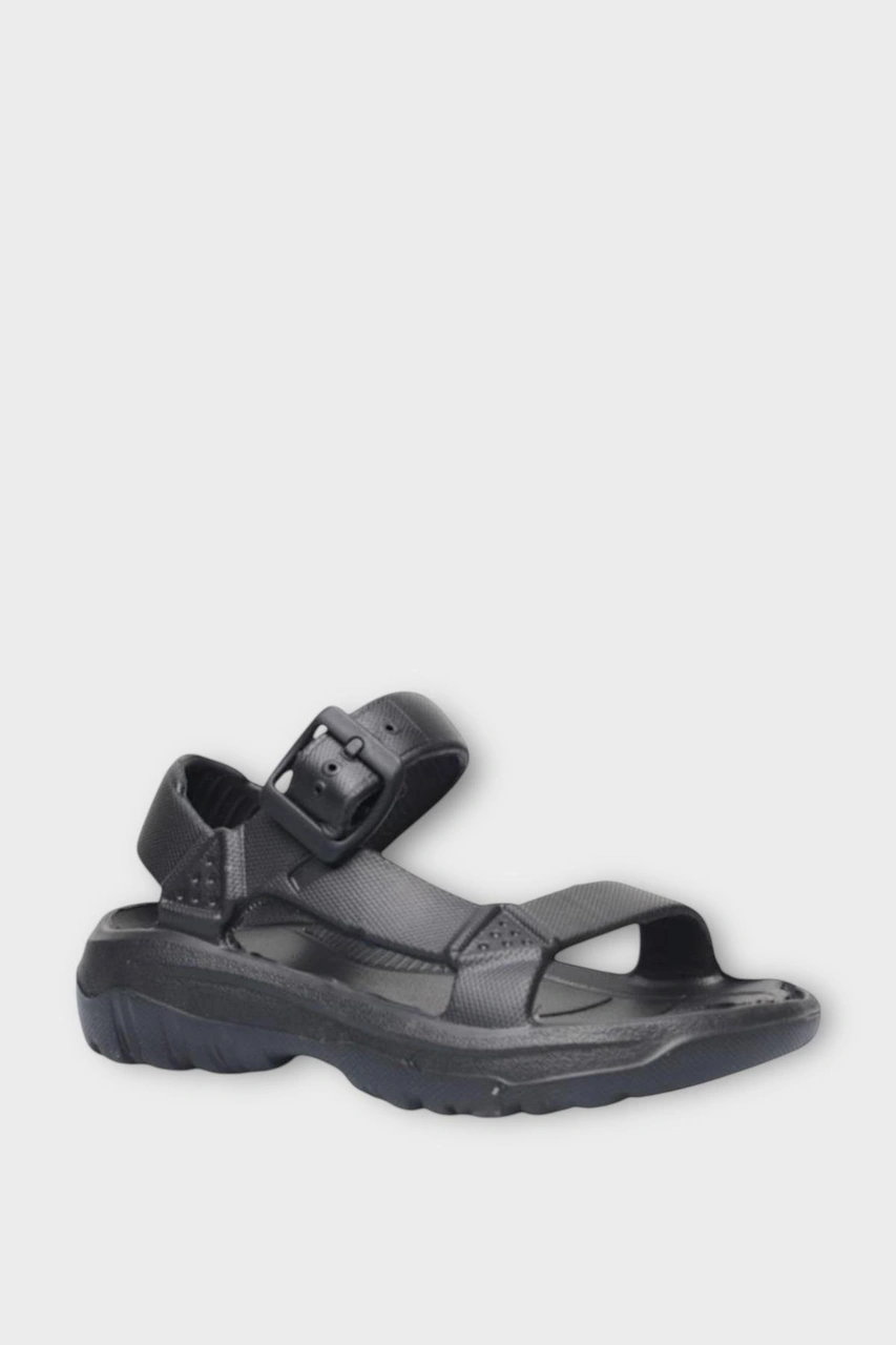 Liger Unisex Eva Spor Kaymaz Yürüyüş Sandaleti Siyah Siyah