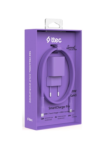 Ttec Smartcharger Gan 20w Pd Seyahat Hızlı Şarj Aleti + Usb-c - Usb-c 3a Kablo Neon 83145768