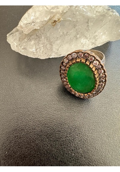 Aysesa Zümrüt Ve Zirkon Doğal Taşlı Kadın Gümüş Yüzük 925 Ayar 9.65 Gram Aysesa Zümrüt Ve Zirkon Doğal Taşlı Kadın Gümüş Yüzük 925 Ayar 9.65 Gram