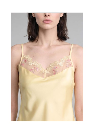 Defacto Regular Fıt Askılı Tül Detaylı 2li Saten Açık Sarı Pijama Takımı H0353ax26smyl83 Sarı-yl83