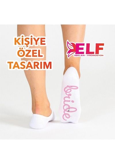 Elf Reklam Kişiye Özel Bride Çorap Beyaz
