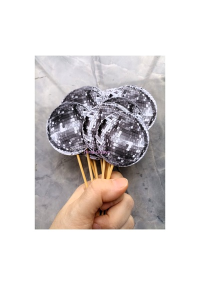 20 Adet Disco Topu Işıltılı Görünüm Cupcake Kürdanı - Pasta - Kurabiye Süsleri 20 Adet Kürdanlı Kokteyl Kürdan Söz Nişan Doğum Günü Kokteyl Davet Ve Sunum Pasta Süsü Süsleme Kalın Kağıt