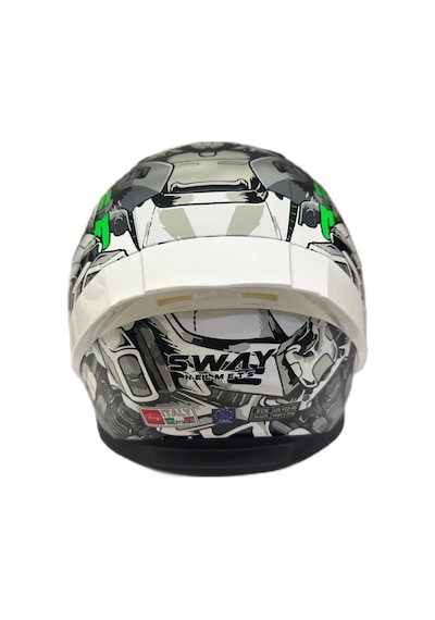 Sway Sw 850 Full Face Kapalı Motosiklet Kaskı Beyaz - Yeşil