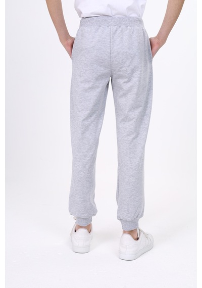 Kız Çocuk Baskılı Beli Paçası Ribanalı Cepli Basic Jogger Eşofman Altı 2 İplik Gri Melanj Kız Çocuk Baskılı Beli Paçası Ribanalı Cepli Basic Jogger Eşofman Altı 2 İplik Gri Melanj