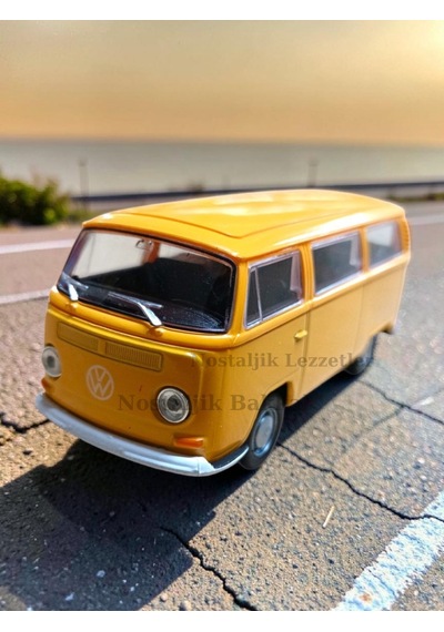 Nostaljik Volkswagen Sarı Type 2 1/32 Ölçek Metal Çek Bırak Kapılar Açılır Model Araba Çok Renkli