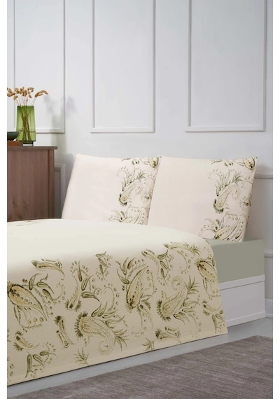 Özdilek Rf-paisley Wind Bej-lastikliçarşaflı Çift Kiş.pike Takımı