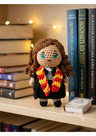 Okulun Cübbeli Cadısı Amigurumi Örgü Oyuncak - Film Karakteri Hediyelik Figür 11 Cm