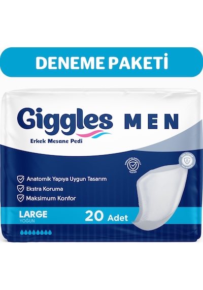 Giggles Yetişkin Erkek Mesane Pedi - L Beden - 1 Paket 20 Adet