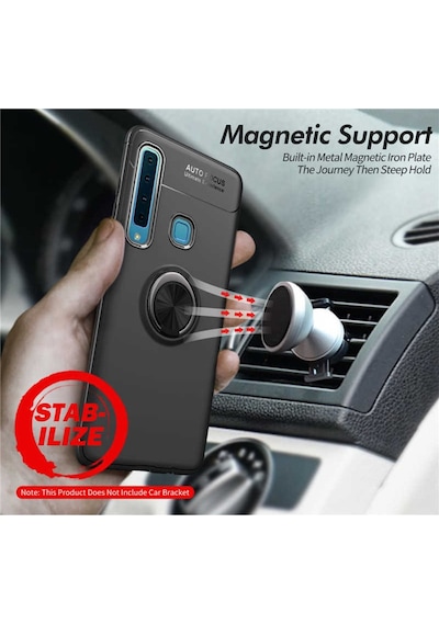 Samsung Galaxy Uyumlu A9 2018 Kılıf Yüzüklü Magnetli Ravel Case