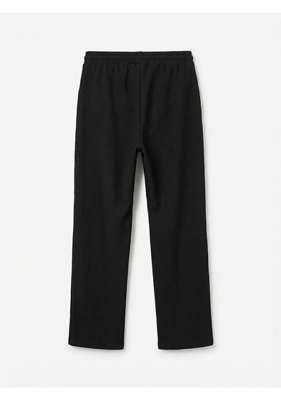 Lcw Comfort Siyah Beli Lastikli Dokulu Kadın Pantolon