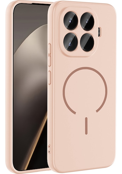 Xiaomi 15t Pro Kılıf Kamera Çıkıntılı Magsafe Şarj Özellikli Lüx Meta Kapak Rose Pembe