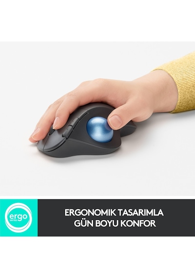 Logitech Ergo M575 For Business Kablosuz Iztopu Özellikli Konforlu Ergonomik Mouse