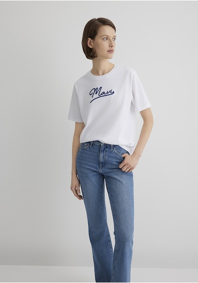 Mavi - Mavi Jeans Baskılı Beyaz Tişört 1612421-620 Beyaz