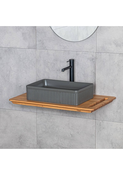 Lena - Tezgah Üstü Lavabo Mat Füme - E-w1004mf- Füme