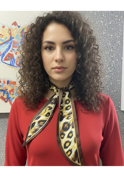 Tarzını Seç Leopar Şeritli Fular Bandana Estascarf 7,5x100cm