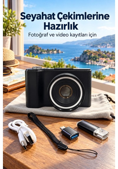 Ers- Katlanabilir Ekranlı 4k Vlog Kamerası Otomatik Odaklamalı Dijital Fotoğraf Makinesi