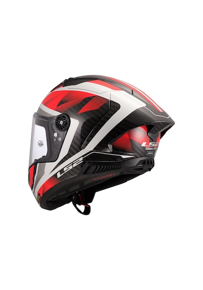 Ls2 Thunder Karbon Gp Aero Raute Kask Beyaz -  Kırmızı
