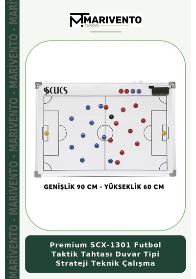 Premium Scx-1301 Futbol Taktik Tahtası Duvar Tipi Strateji Teknik Çalışma Çok Renkli