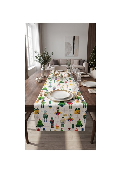 Duck Kumaş Runner 40x150 Cm Yılbaşı Kurşun Asker, Çam Ağacı Ve Hediye Desenli, Su İtici Leke Tutmaz Dekoratif Masa Şeridi Beyaz - 935297500 Beyaz Duck Kumaş Runner 40x150 Cm Yılbaşı Kurşun Asker, Çam Ağacı Ve Hediye Desenli, Su İtici Leke Tutmaz Dekoratif Masa Şeridi Beyaz - 935297500 Beyaz