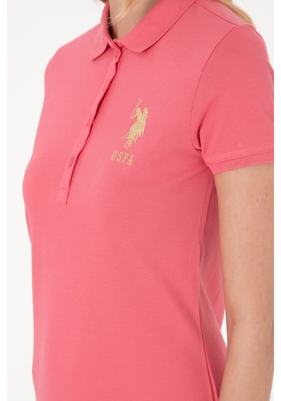 U.S. Polo Assn. Kadın Koyu Pembe Polo Yaka Mini Boy Örme Elbise 50297457-VR167