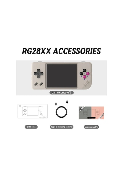 Rg28xx Gri Retro El Oyun Konsolu 32 Gb - 2.83 İnç Oca Ips Ekran H700 İşlemci Hdmı Çıkışlı 3100 Mah Batarya Psp, Ps1, Dc Destekli
