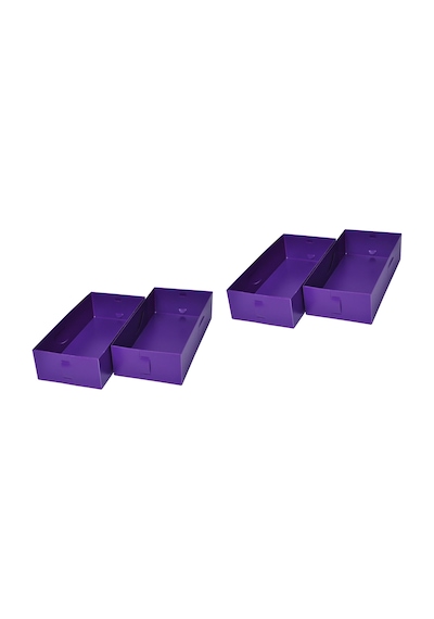 Çekmece İçi Düzenleyici Set,4 Adet Kutu Mor 30x15x7cm Şeffaf