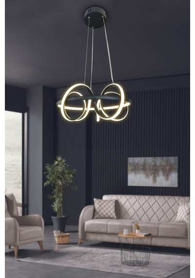 Kuzey Kıvrım Modern Sarkıt Led Avize - - Kumandalı / Krom Krom