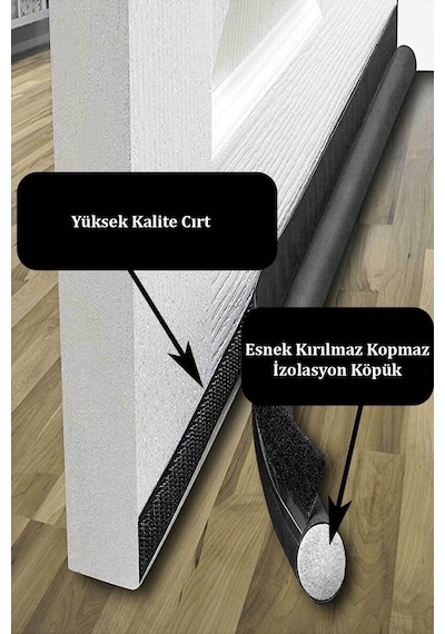 Lüks Kapı Altı Rüzgar Önleyici Sünger 90 Cm Beyaz
