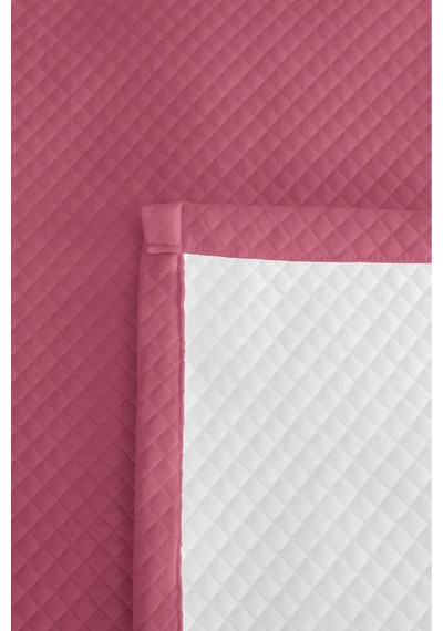 Pembe Minimal Genç Odası Tek Kişilik Pike Takımı - Kapitone Gül Kurusu 160x220 Cm Yatak Örtüsü Pastel Defne Kıyısı