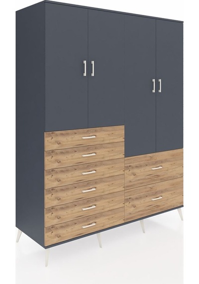 Kronos Gardrop 7 Raflı 8 Çekmeceli 4 Kapaklı 176x59x221 Antrasit-antrasit/çam Antrasit/çam Kronos Gardrop 7 Raflı 8 Çekmeceli 4 Kapaklı 176x59x221 Antrasit-antrasit/çam Antrasit/çam