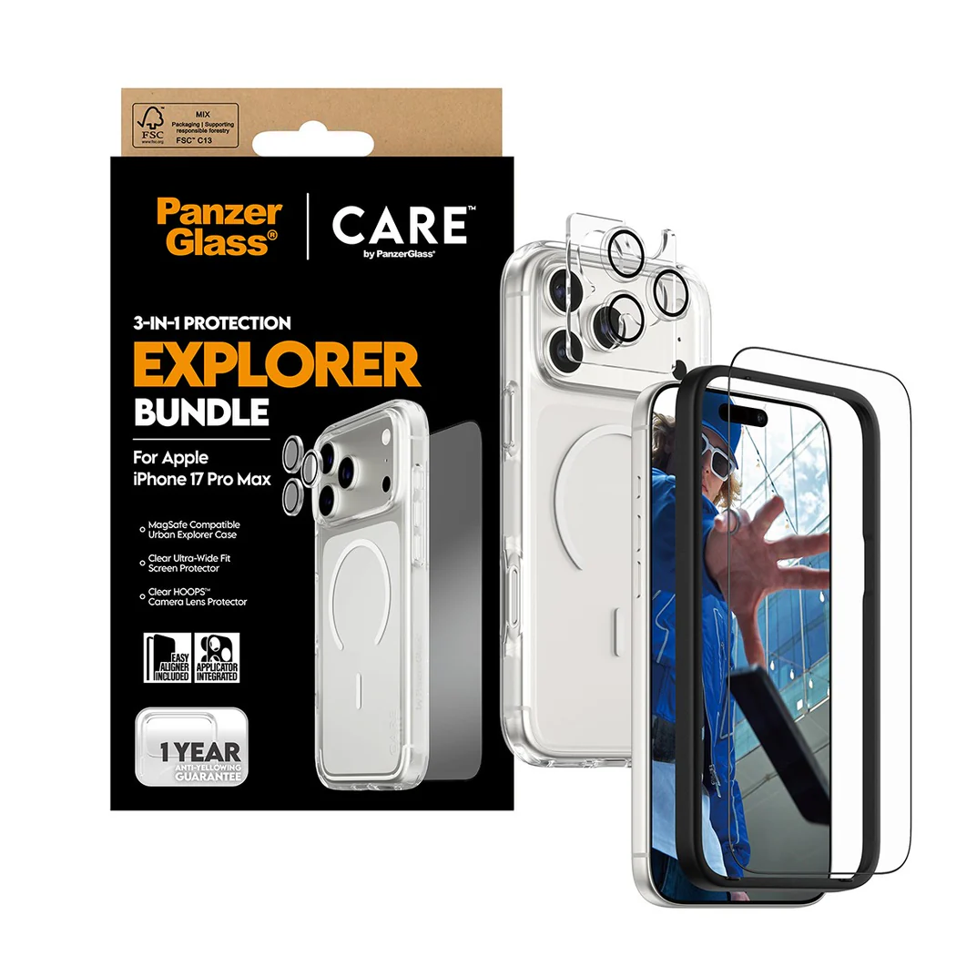 Panzerglass Apple Apple iPhone Uyumlu 17 Pro Max Urban Explorer Bundle 3 Ü 1 Arada Şeffaf Set Panzerglass Apple Apple iPhone Uyumlu 17 Pro Max Urban Explorer Bundle 3 Ü 1 Arada Şeffaf Set