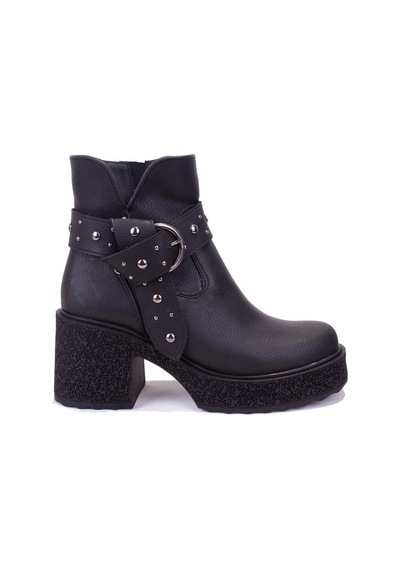 Dagoster Dza07-8962278 Siyah Günlük Platform Topuklu Kadın Bot 001