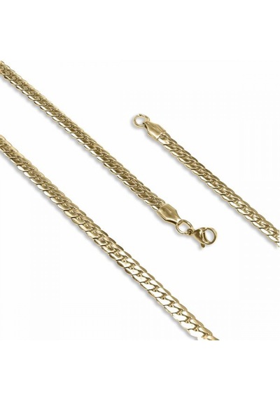 Erkek Yassı Yılan Sırtı Çelik Kolye 1.2mm X 4mm 9196 Altın
