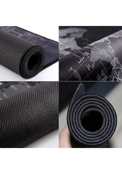 90x40 Cm Mouse Pad, Dünya Haritası Desenli Büyük Mouse Pad, Kaymaz Kauçuk Tabanlı, Dikişli Kenarlı 3 Mm Klavye Ve Mouse Altlığı, Xxl Desk Mat, Ofis Ve Gaming Masa Pedi