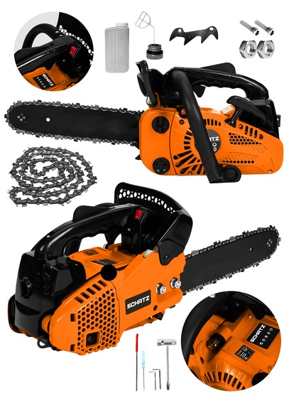 Schatz 25cc Mini Benzinli Testere Ağaç Odun Dal Budama Ve Kesme Testeresi Hızar Motoru 35cm Testere Turuncu
