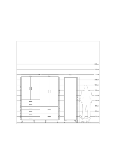 Kronos Gardrop 7 Raflı 8 Çekmeceli 4 Kapaklı 176x59x221 Antrasit-çam Çam Kronos Gardrop 7 Raflı 8 Çekmeceli 4 Kapaklı 176x59x221 Antrasit-çam Çam
