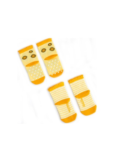 Milk & Moo Bebek Çorabı 4'lü Set Arı Vız Vız ile Çançin 0-12 Yaş