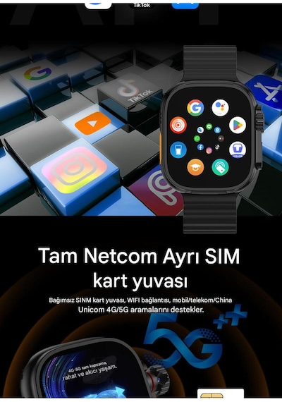 Hw Ultra 3 Call 5g Android Amoled Ekran Gps, Nfc, Kamera Yapay Zeka Destekli Akıllı Saat Btk Kayıt