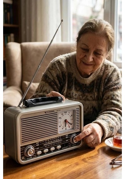 Özel Seri Torima Bluetooth Hoparlör Nostaljik Radyo Speaker Ns03 Altın Dijital Cihaz Klasik