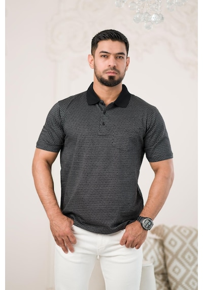 Woolen World Yakalı Ve Cepli Desenli Erkek Regular Fit Klasik T-shirt 001