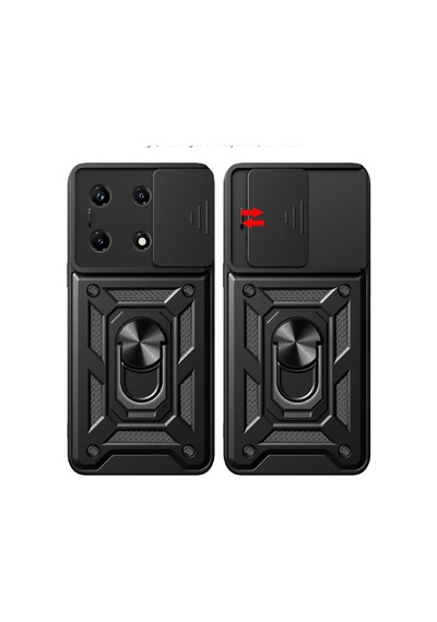 İnfinix Note 30 Pro İle Uyumlu Kılıf Magnetik Standlı Kamera Korumalı Sürgülü Kapak