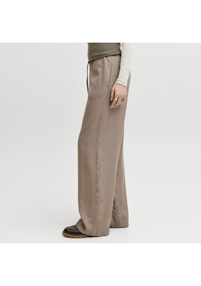 Jack & Jones Kadin Beli Lastikli Baglama Detayli Pantolon - Sigrid - 12289009 Feather Gray